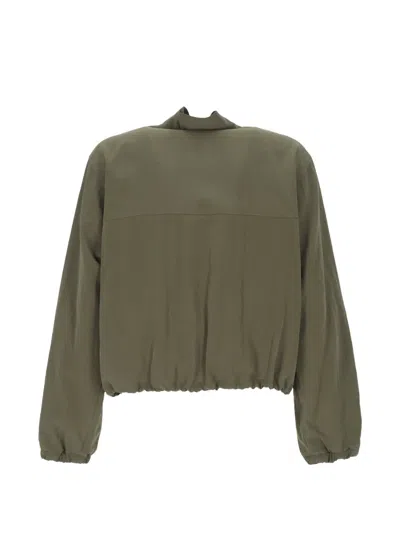 Emme Zip-up Drawstring Jacket In Gray