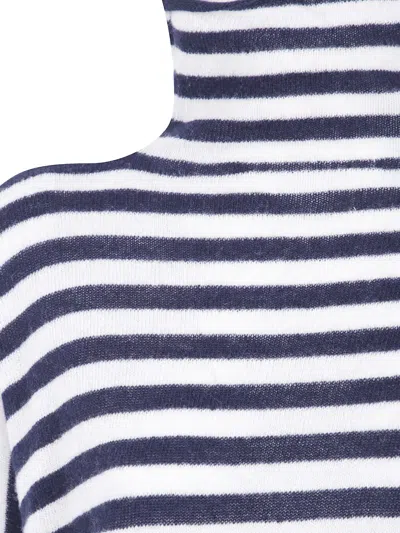 Base Striped Roll-neck Sweater In Blue