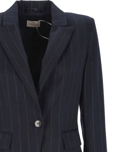 Emme Pinstripe-pattern Blazer In Blue