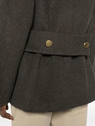 P.a.r.o.s.h Notch-lapel Double-breasted Coat In Brown
