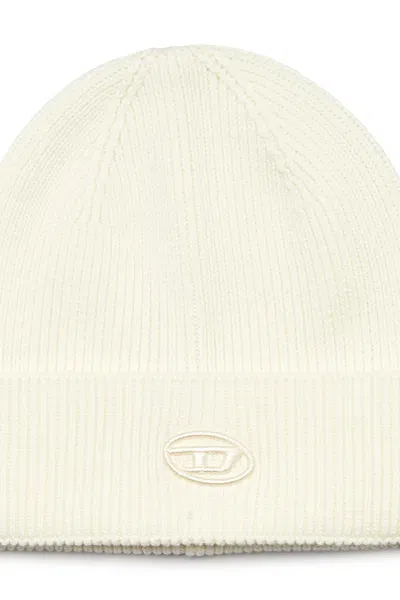 Diesel K-coder-fully B Logo Embroidered Beanie In Neutral