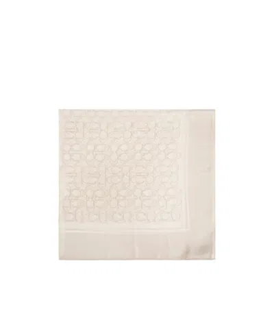 Coach Monogram-print Silk Scarf In White
