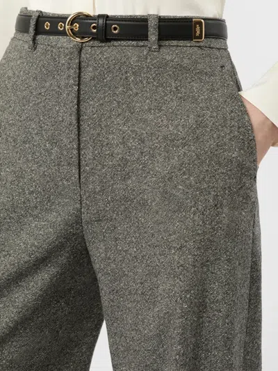 Max Mara Casual Pants With Belt Loops In Gray