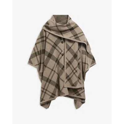Barbour Checked Cape-style Jacket In Brown