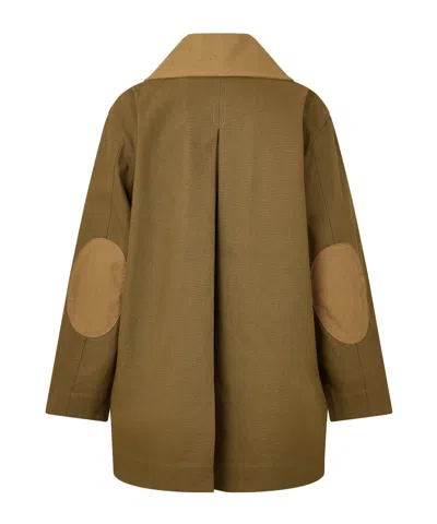 Ganni Oversized Cotton Utility Jacket In Brown