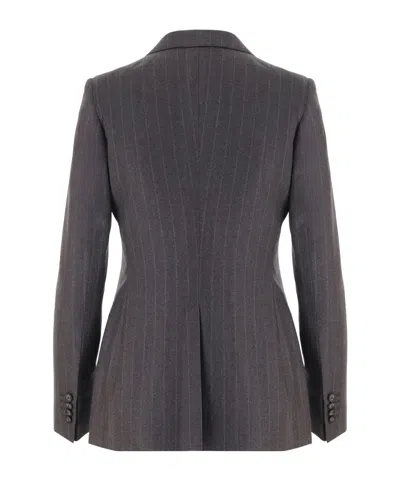 Tagliatore Structured Wool Jacket With Subtle Striped Pattern In Multi