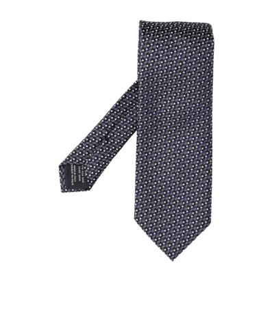 Tom Ford Geometric-pattern Silk Tie In Blue