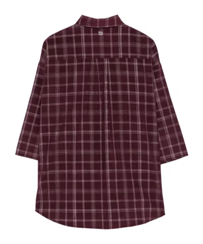 Douuod Check-pattern Dress In Burgundy