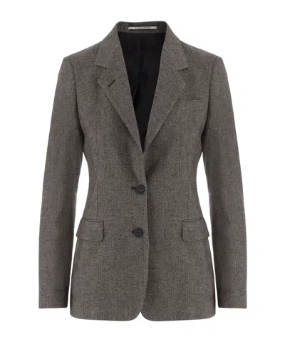 Tagliatore Houndstooth-pattern Single-breasted Blazer In Gray