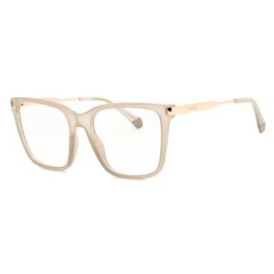 Polaroid Core Ladies Beige Rectangular Eyeglass Frames Pldd528 In Neutral