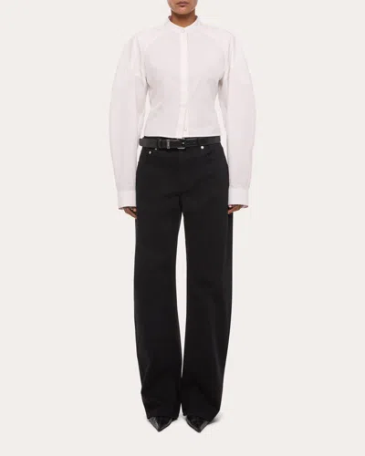 Helmut Lang Saddle Button Down Shirt White In White