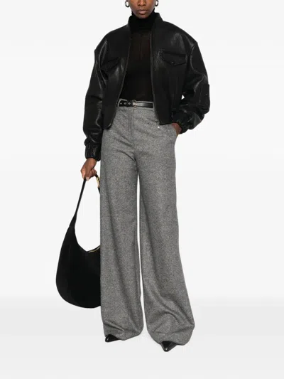 Max Mara Casual Pants With Belt Loops In Gray
