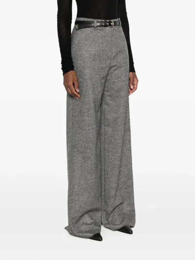 Max Mara Casual Pants With Belt Loops In Gray