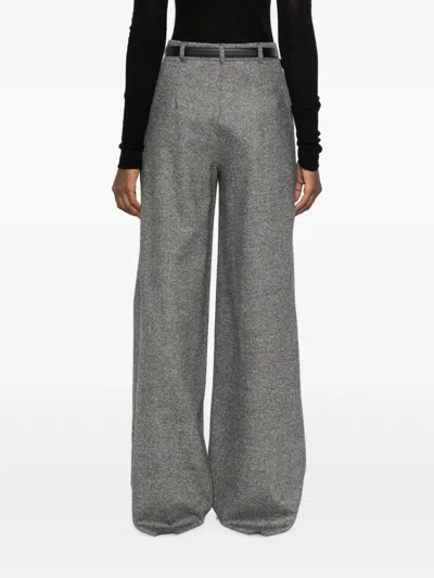 Max Mara Casual Pants With Belt Loops In Gray