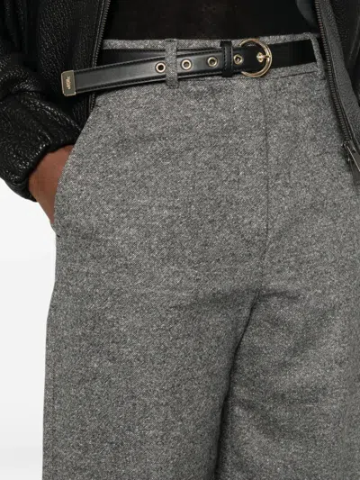 Max Mara Casual Pants With Belt Loops In Gray