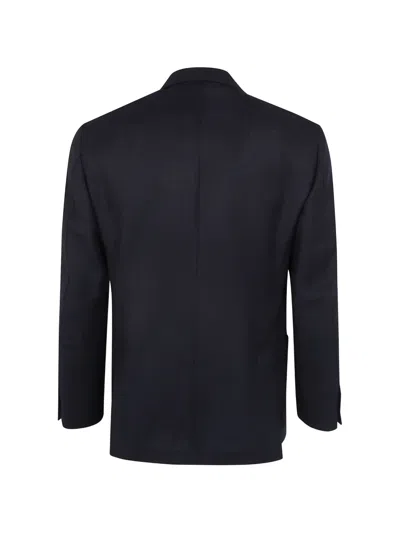 Lardini Herringbone-pattern Single-breasted Blazer In Blue