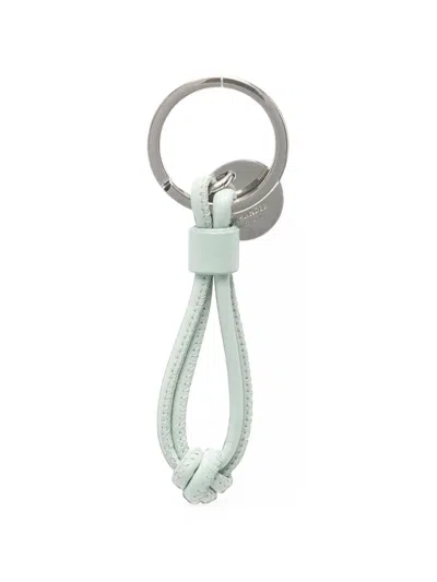 Jil Sander Knot Loop Leather Keyring In Green