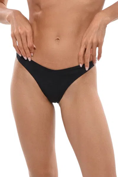 Dsquared2 Black Solid Bikini Bottom Swimwear In Black