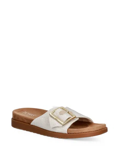 Toms Marin Buckle-detail Slides In White