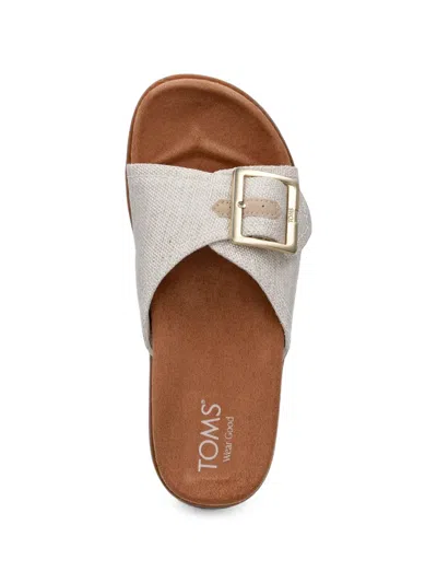 Toms Marin Buckle-detail Slides In White