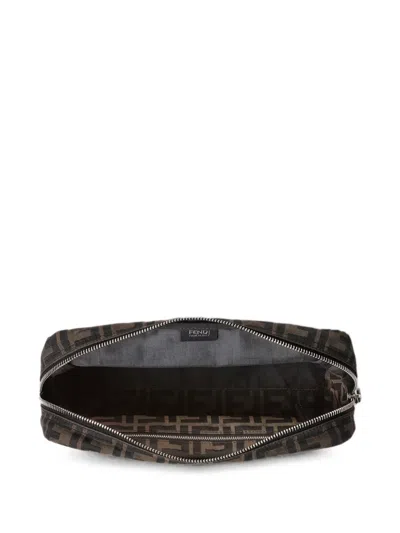 Fendi Medium Vanity Case With Central Zippered Compartment In Brown