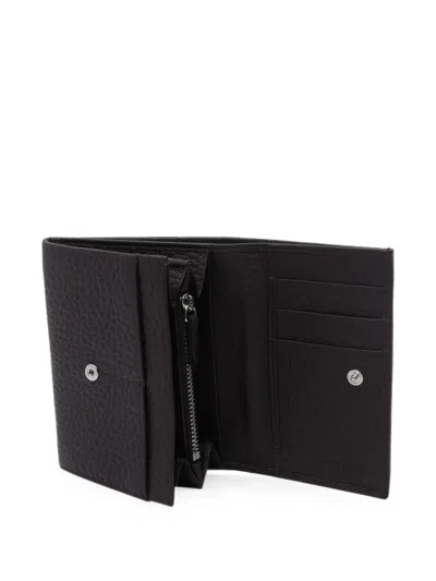 Orciani Grained-leather Wallet In Brown