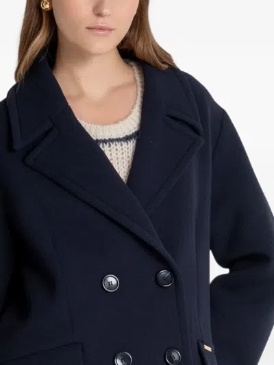 Fracomina Double-breasted Coat In Blue