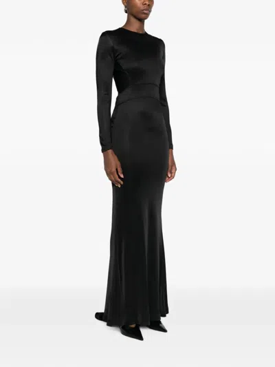 Co Open-back Cut-out Evening Gown In Black