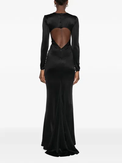 Co Open-back Cut-out Evening Gown In Black