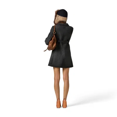 Miu Miu Single-breasted Double Wool Coat In Black