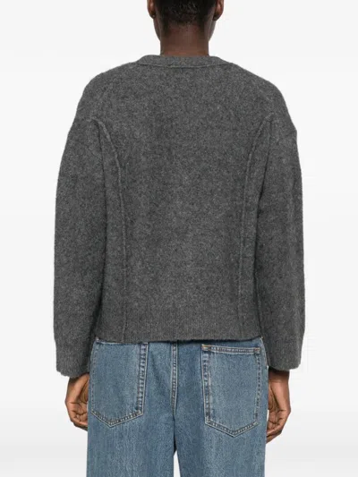 Maje Button-up Patch-pocket Cardigan In Gray
