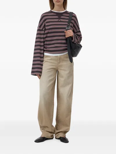 Closed Gestreiftes Langarmshirt In Brown