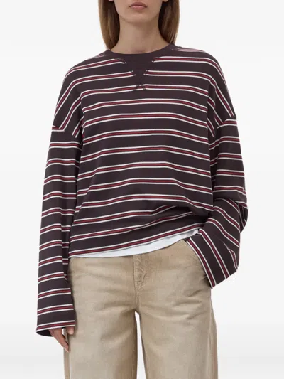 Closed Gestreiftes Langarmshirt In Brown