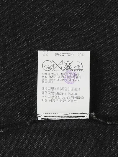 Ordinary Couture Code Graphic-print Frayed Denim Jacket In Schwarz