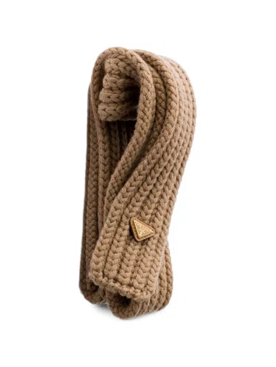 Prada Wool Scarf In Brown