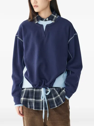 Tomboy Layered-style Drawstring Sweater In Multi