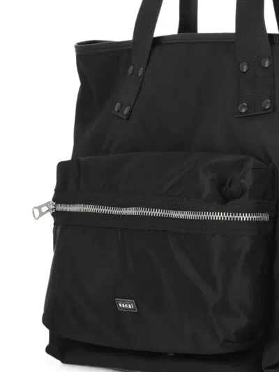 Sacai Double-handle Handbag In Black