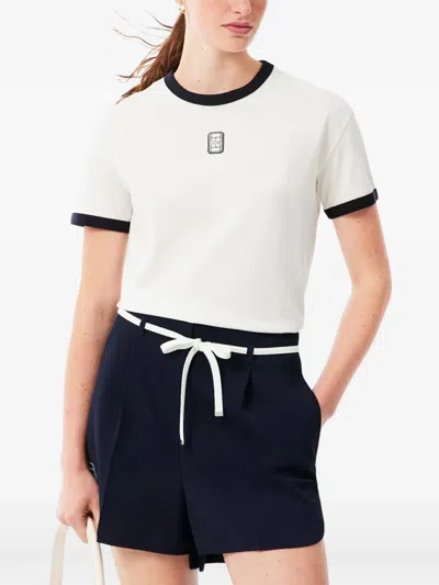 Lacoste Embroidered Badge Jersey T-shirt In Multi