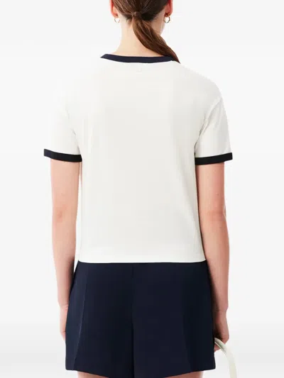 Lacoste Embroidered Badge Jersey T-shirt In Multi