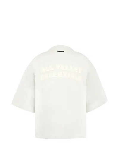 Essentials Logo-print Drop-shoulder T-shirt In Neutrals