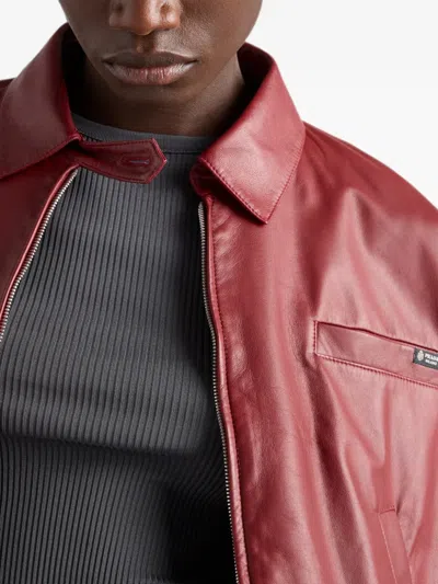 Prada Nappa Leather Jacket In Red