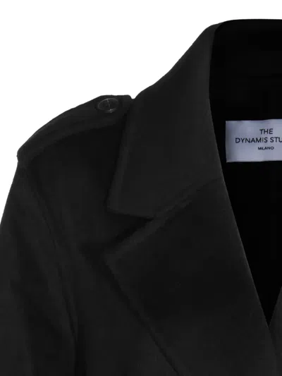 The Dynamis Studio Savile Double-breasted Wool Coat In Black