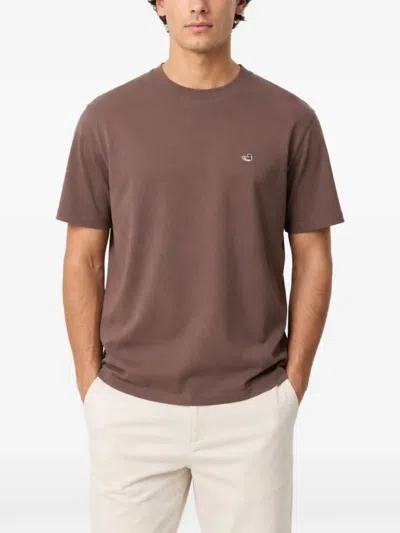 Edmmond Studios Duck-patch T-shirt In Brown