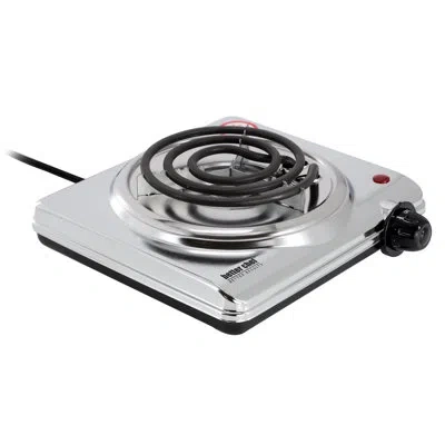 Better Chef 1000 Watt Single Element Electric Countertop Range In Silver In Silver