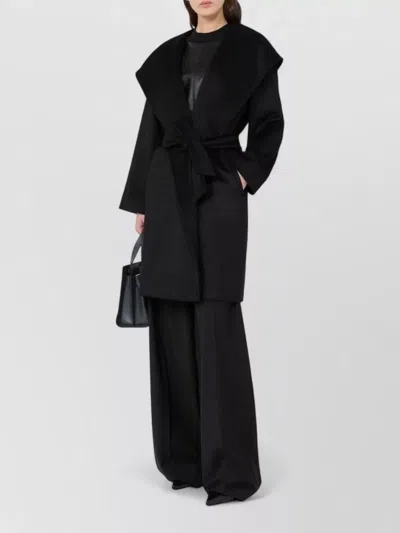 S Max Mara Wool Belted Coat In Black