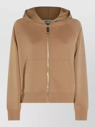 S Max Mara Marea Sweatshirt In Technical Cotton In Brown