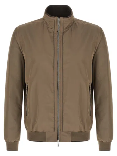 Moorer Water-repellent Polyester Jacket In Brown