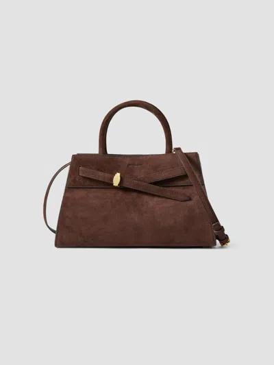Veronica Beard Suede Top Handle Bag In Espresso