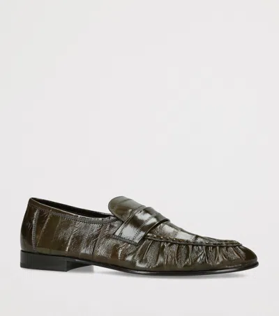 The Row Soft Eel Loafers In Black