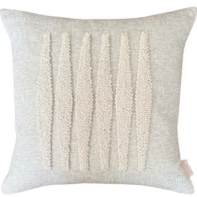 Cotton Tree Punch Needle Pillow In Gray